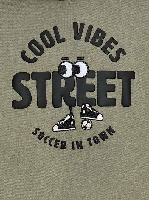 Felpa con cappuccio e stampa in rilievo - Kiabi