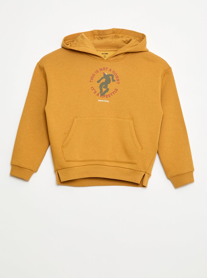 Felpa con cappuccio e stampa skate Giallo - Kiabi