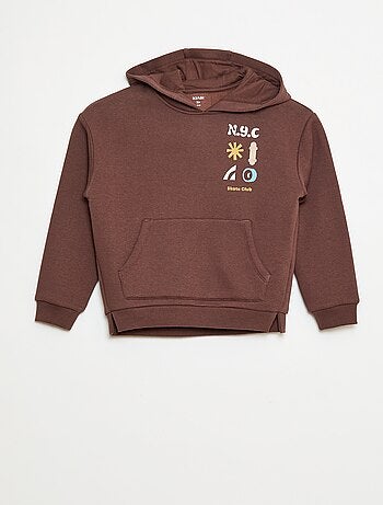 Felpa con cappuccio e stampa skate