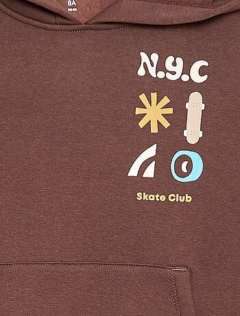 Felpa con cappuccio e stampa skate