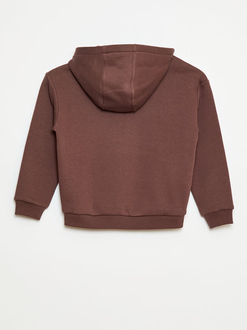 Felpa con cappuccio e stampa skate Marrone - Kiabi