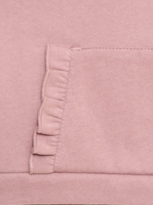 Felpa con cappuccio e tasca a marsupio con volant - Kiabi