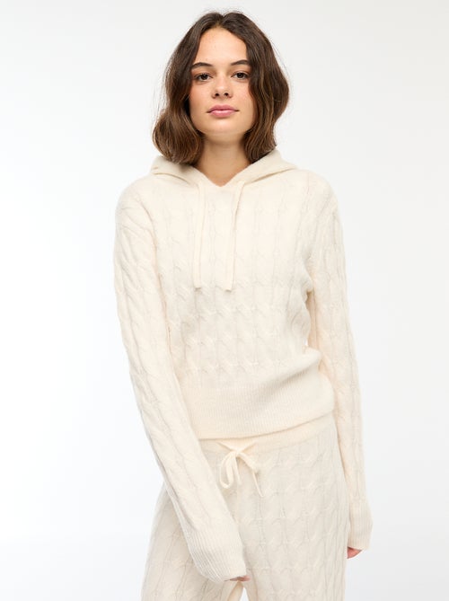 Felpa con cappuccio e trecce - Kiabi