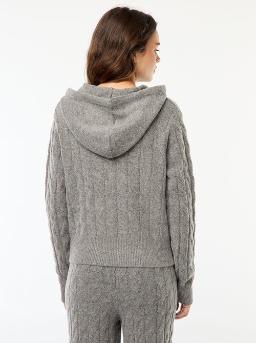 Felpa con cappuccio e trecce - Kiabi