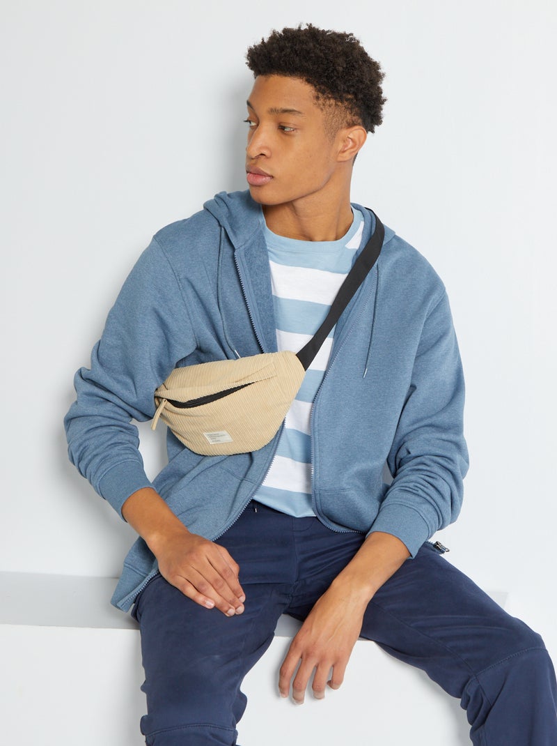 Felpa con cappuccio e zip + 190 cm BLU - Kiabi