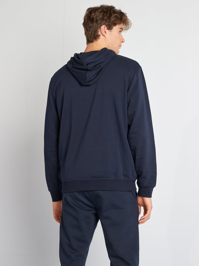 Felpa con cappuccio e zip + 190 cm BLU - Kiabi