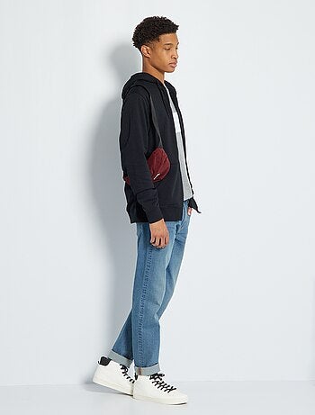 Felpa con cappuccio e zip + 190 cm