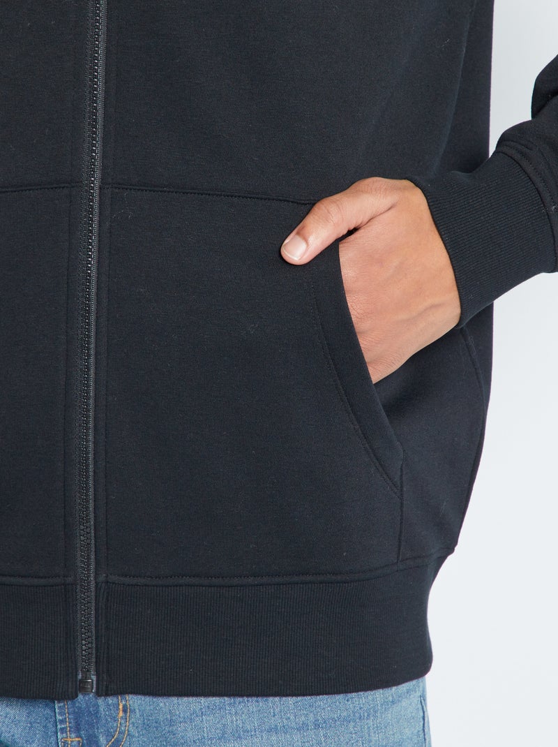 Felpa con cappuccio e zip + 190 cm Nero - Kiabi