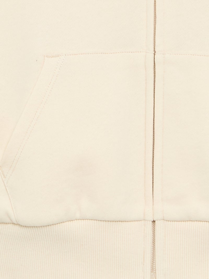Felpa con cappuccio e zip Bianco - Kiabi
