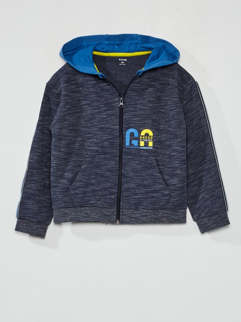 Felpa con cappuccio e zip BLU - Kiabi