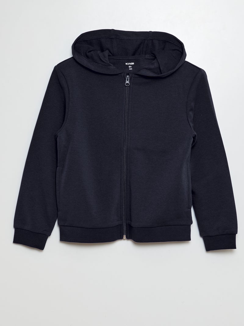 Felpa con cappuccio e zip blu - Kiabi