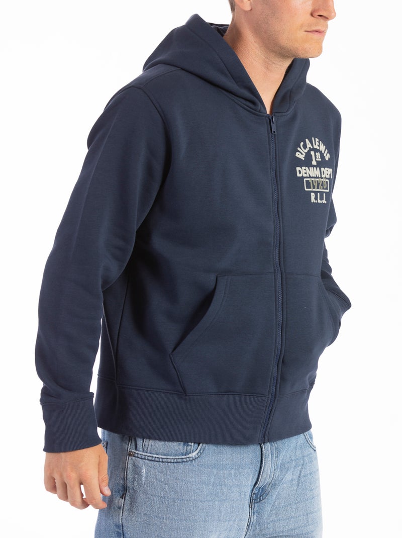 Felpa con cappuccio e zip DJANGO Blu - Kiabi
