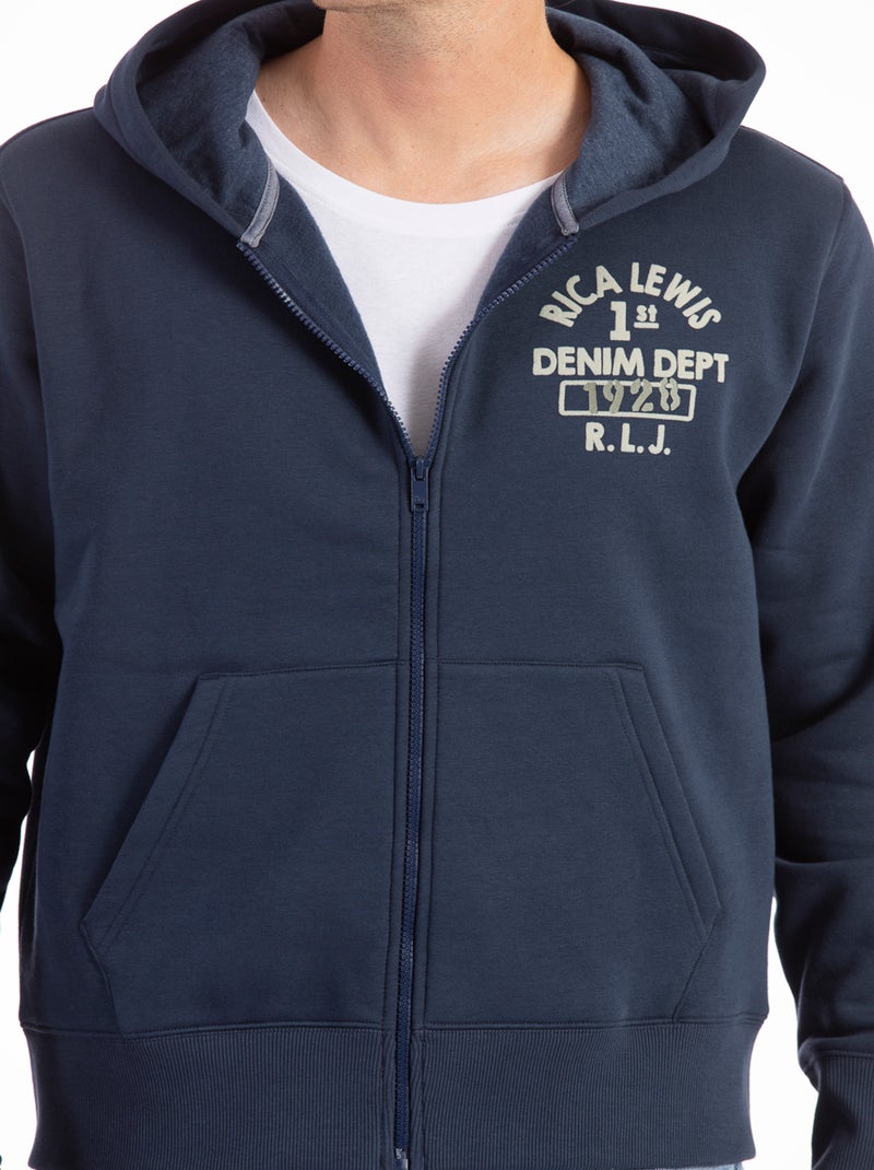 Felpa con cappuccio e zip DJANGO Blu - Kiabi