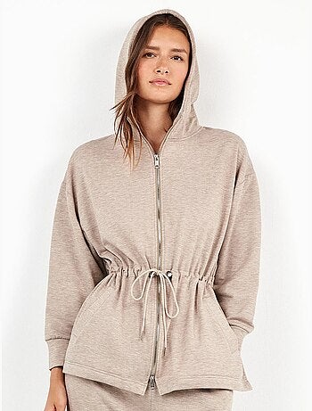 Felpa con cappuccio e zip frontale