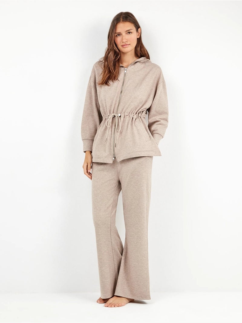 Felpa con cappuccio e zip frontale Marrone caramello - Kiabi
