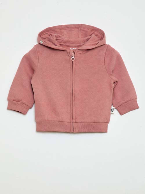 Felpa con cappuccio e zip in felpa garzata - Kiabi