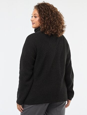Felpa con cappuccio e zip in maglia tricot