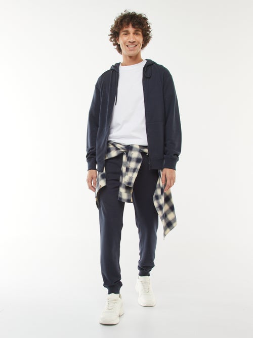 Felpa con cappuccio e zip in tessuto felpato - Kiabi