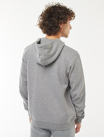 Felpa con cappuccio e zip in tessuto felpato