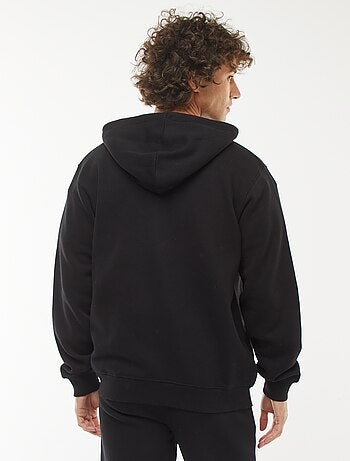 Felpa con cappuccio e zip in tessuto felpato