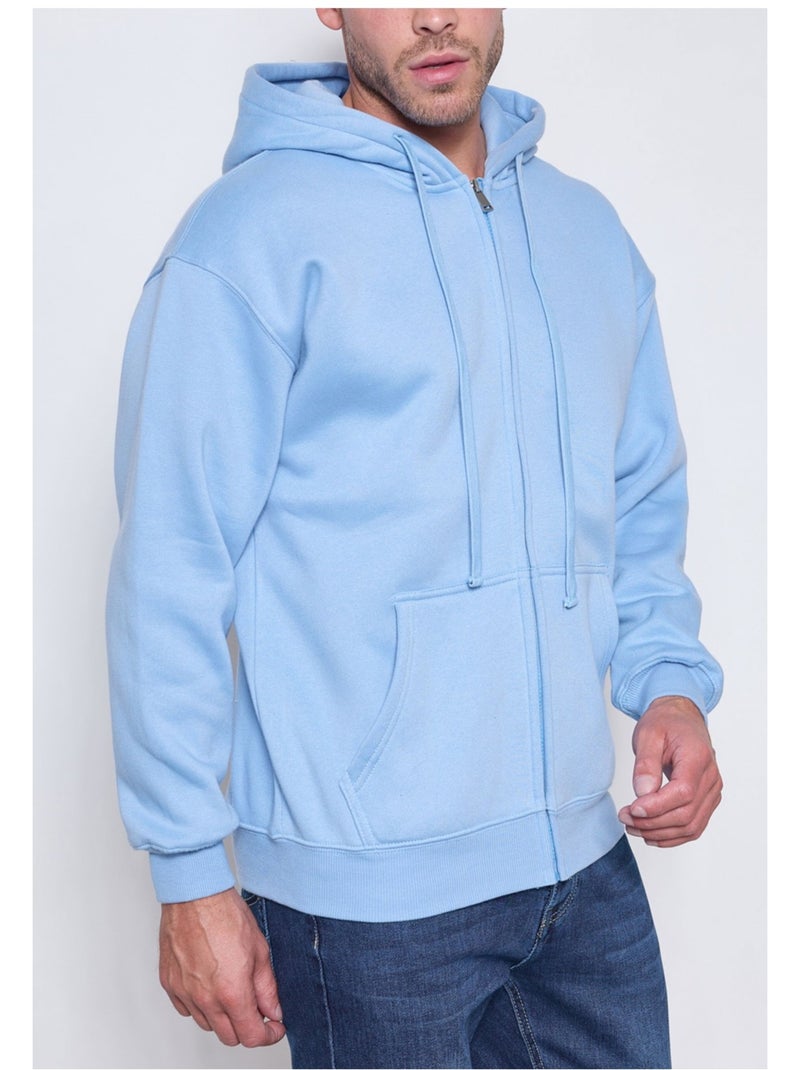 Felpa con cappuccio e zip Kebello Blu cielo - Kiabi