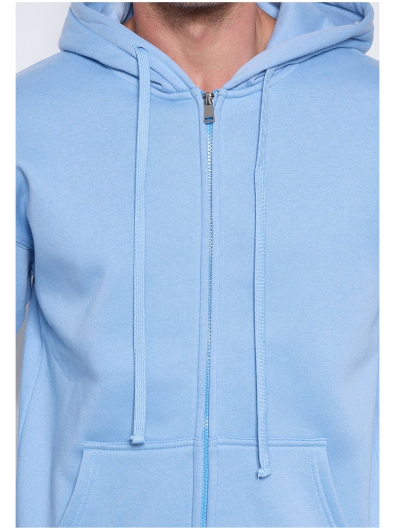 Felpa con cappuccio e zip Kebello Blu cielo - Kiabi
