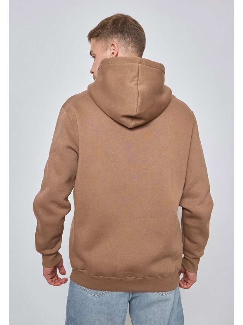 Felpa con cappuccio e zip Kebello Marrone - Kiabi