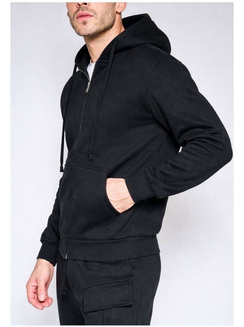 Felpa con cappuccio e zip Kebello Nero Nero - Kiabi