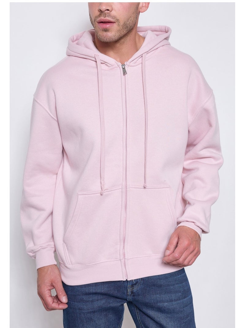 Felpa con cappuccio e zip Kebello Rosa - Kiabi