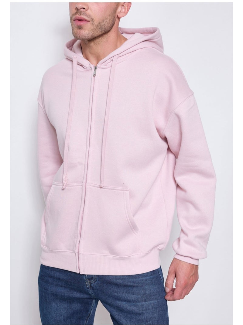 Felpa con cappuccio e zip Kebello Rosa - Kiabi