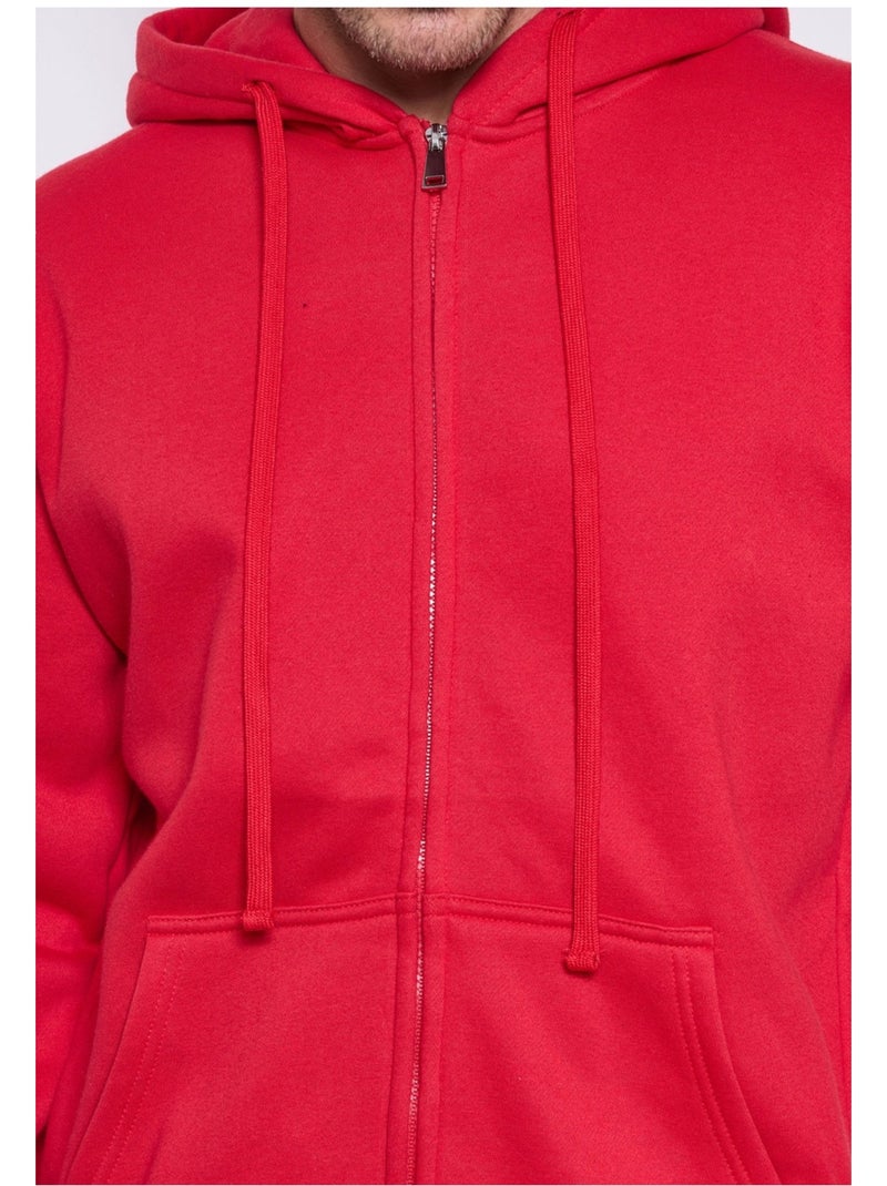 Felpa con cappuccio e zip Kebello Rosso - Kiabi