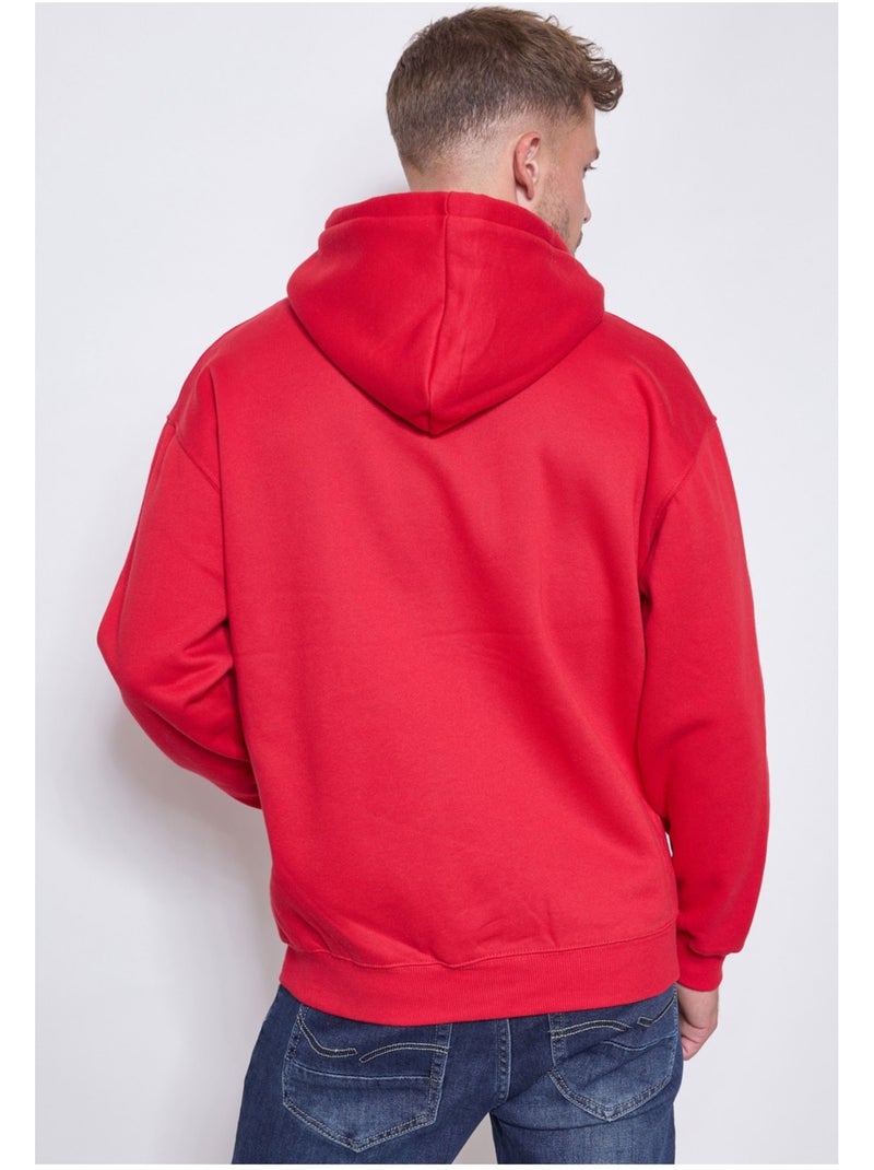 Felpa con cappuccio e zip Kebello Rosso - Kiabi