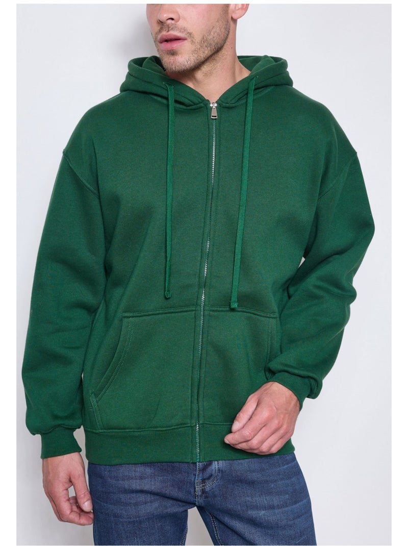 Felpa con cappuccio e zip Kebello Verde - Kiabi