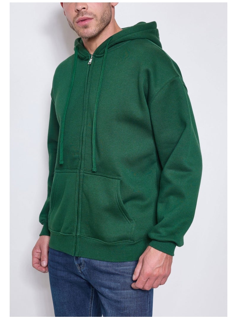 Felpa con cappuccio e zip Kebello Verde - Kiabi
