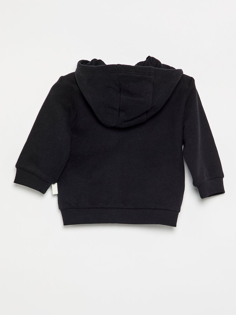 Felpa con cappuccio e zip Nero - Kiabi