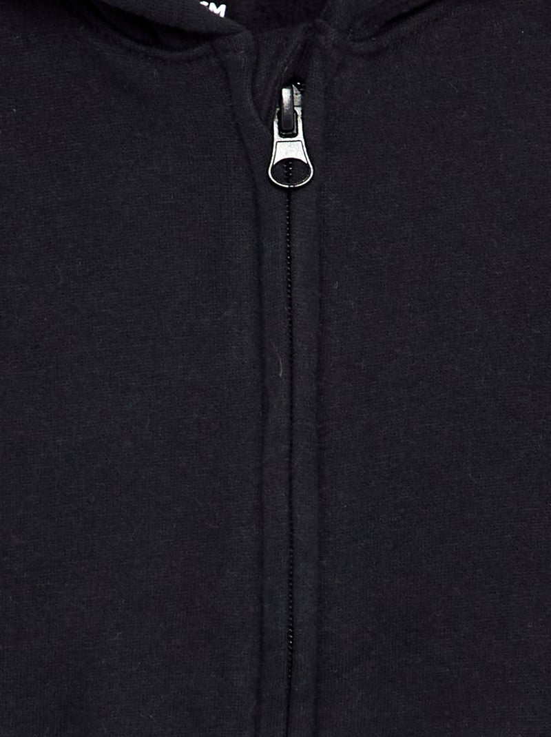 Felpa con cappuccio e zip Nero - Kiabi