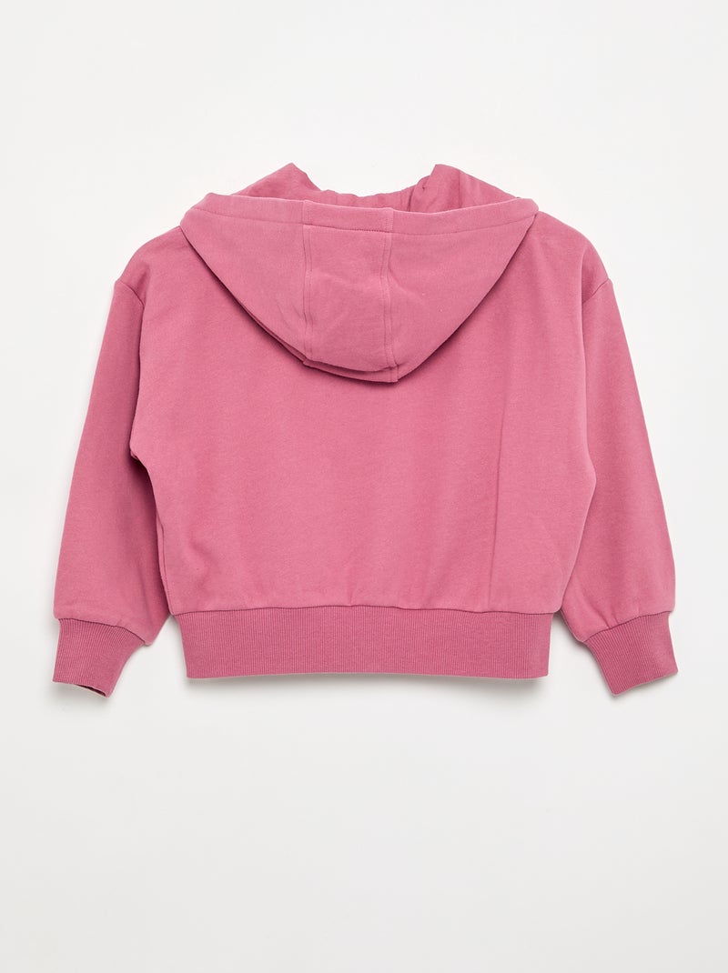 Felpa con cappuccio e zip Rosa - Kiabi