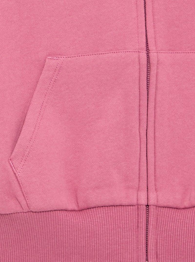 Felpa con cappuccio e zip Rosa - Kiabi
