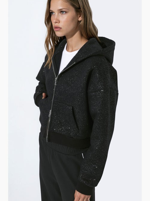 Felpa con cappuccio e zip scintillante hiccup - Kiabi Felpa con cappuccio e zip scintillante hiccup - Kiabi