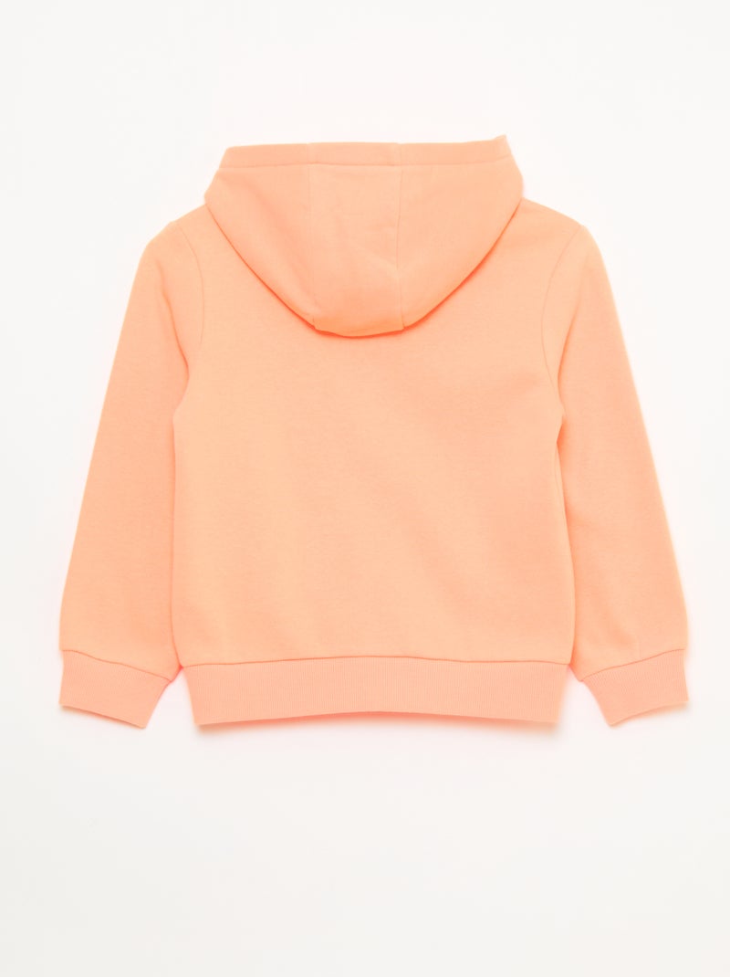 Felpa con cappuccio e zip tinta unita Arancione - Kiabi