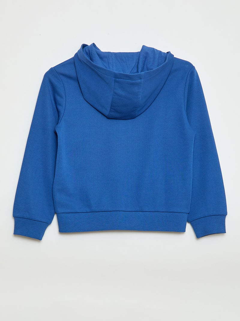Felpa con cappuccio e zip tinta unita Blu - Kiabi