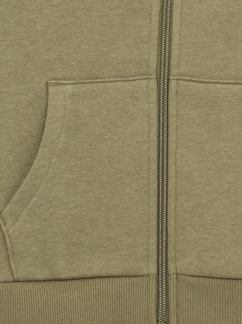Felpa con cappuccio e zip tinta unita - Kiabi