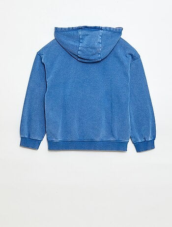 Felpa con cappuccio effetto délavé