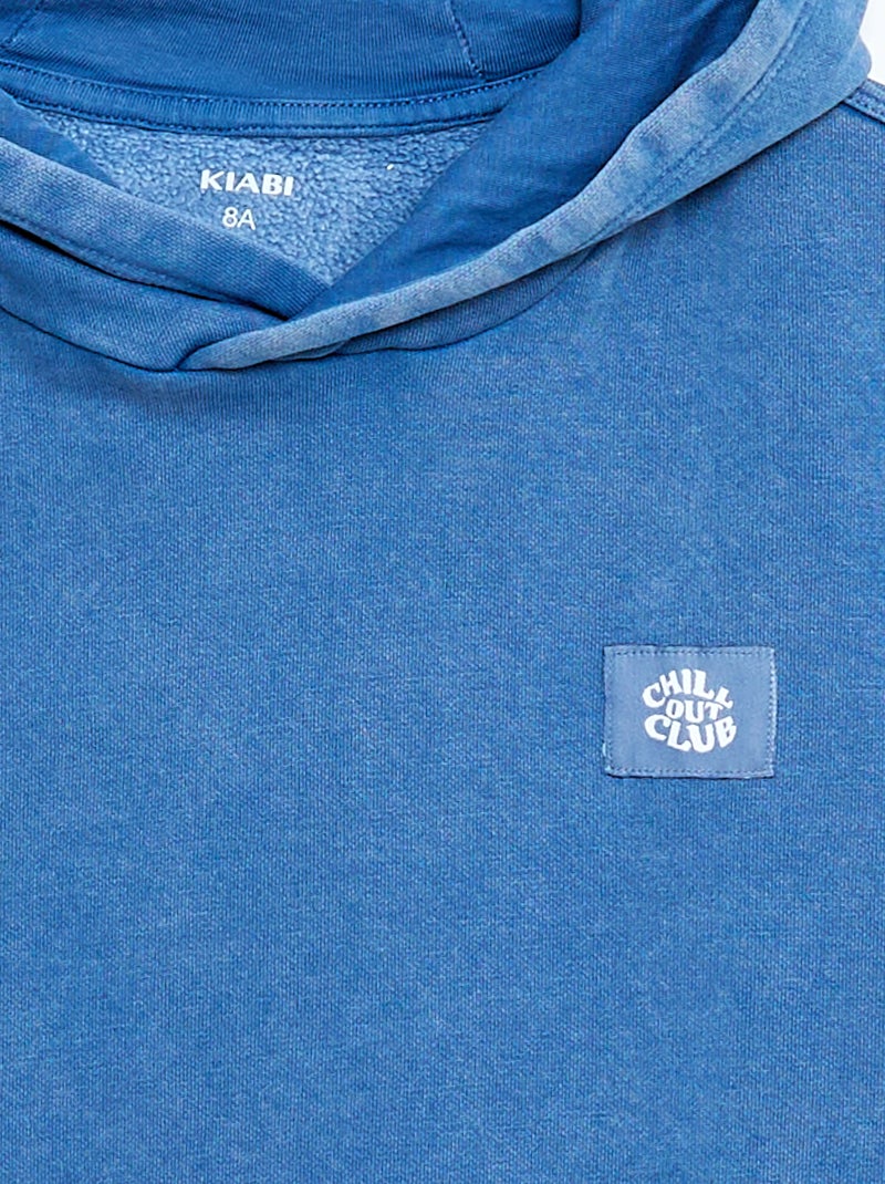 Felpa con cappuccio effetto délavé Blu - Kiabi