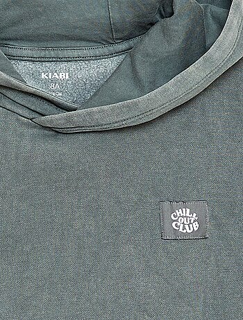 Felpa con cappuccio effetto délavé