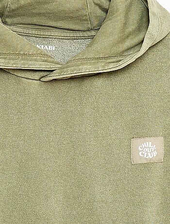 Felpa con cappuccio effetto délavé