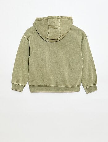 Felpa con cappuccio effetto délavé