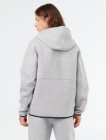 Felpa con cappuccio effetto neoprene