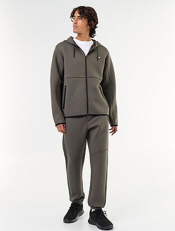 Felpa con cappuccio effetto neoprene
