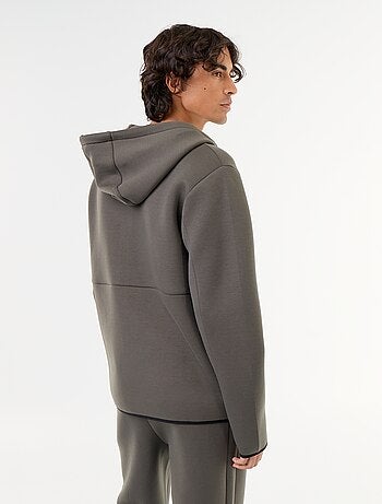 Felpa con cappuccio effetto neoprene
